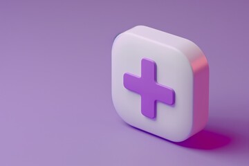 Obraz premium 3D Medical Chat Icon on Purple Background