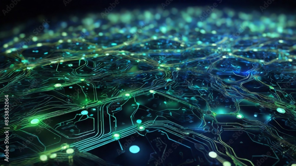 Aufkleber abstract background featuring a detailed circuit board design with glowing pathways and nodes