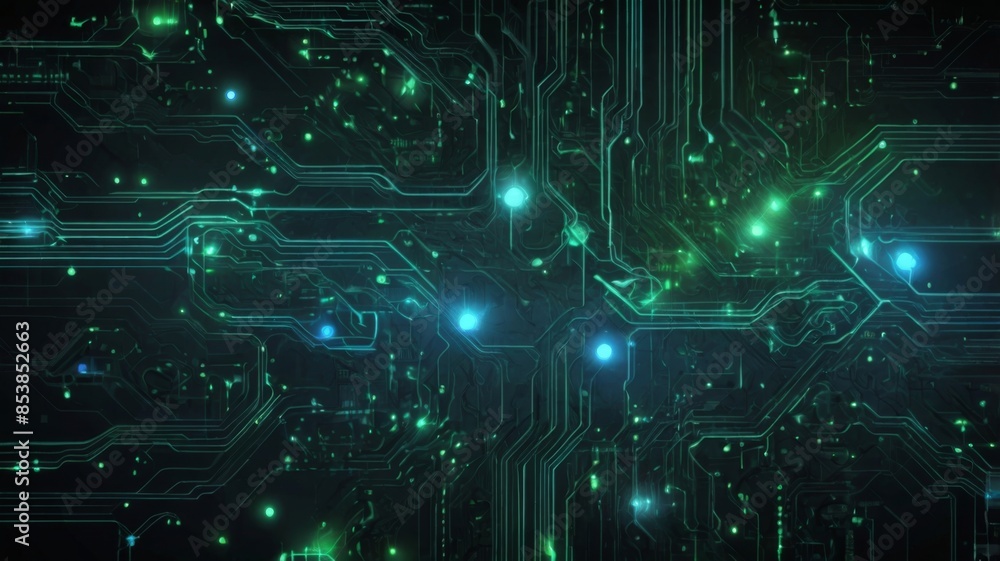 Aufkleber abstract background featuring a detailed circuit board design with glowing pathways and nodes