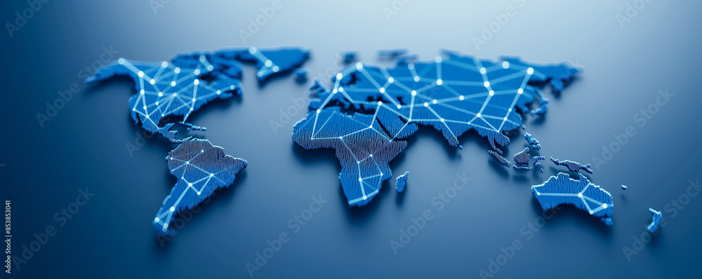 Poster detailed map of global shipping routes, isolated on a gradient background