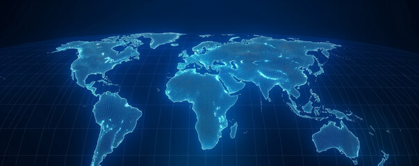 Detailed map of global shipping routes, isolated on a gradient background 