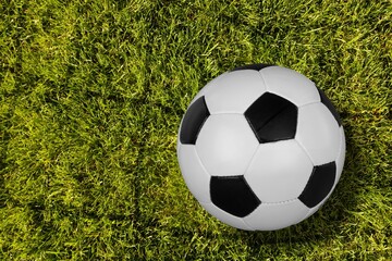Black and white classic soccer football ball