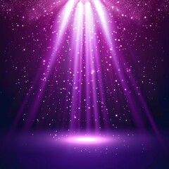 Purple stage background with spotlight and shiny effect