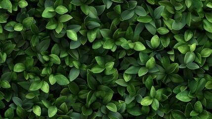 Vibrant Green Foliage Seamless Pattern with Fresh Natural Leaves in Tranquil Botanical Background