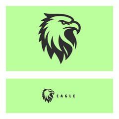 Eagle Head silhouette logo elegant bold