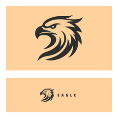 Eagle Head silhouette logo elegant bold