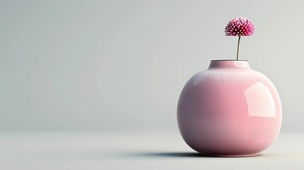 pink vase with flower