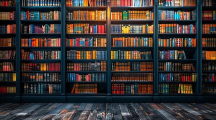 A large library with many books on the shelves