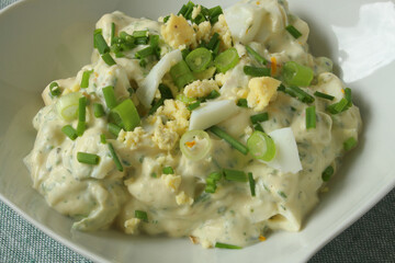 Homemade Egg Salad with Green Onions and Herbs