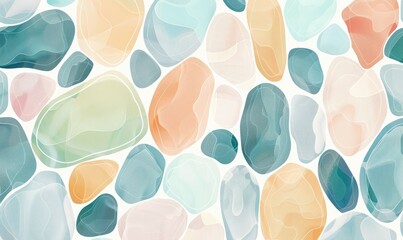watercolor pebble pattern with soft pastel colors, creating a calming and natural design for backgrounds or textures.