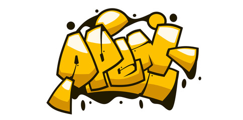 Open word graffiti text font sticker