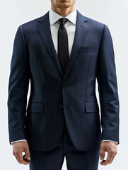 dark blue man business suit jacket isolated on white background