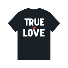 Naklejka premium true love text tshirt fashion sticker vector illustration template design