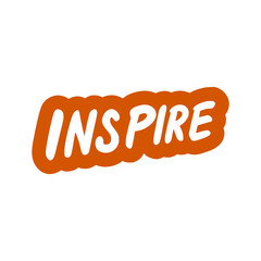 orange inspire text tshirt fashion sticker vector illustration template design