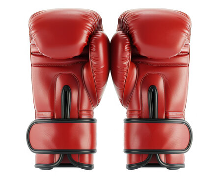 Boxing gloves, eye level, front view, clipart, isolated on white background