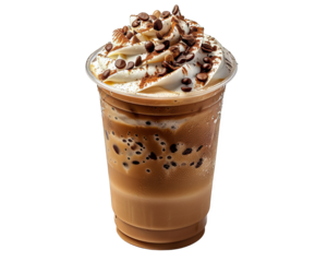 Frappuccino, eye level, front view, clipart, isolated on white background