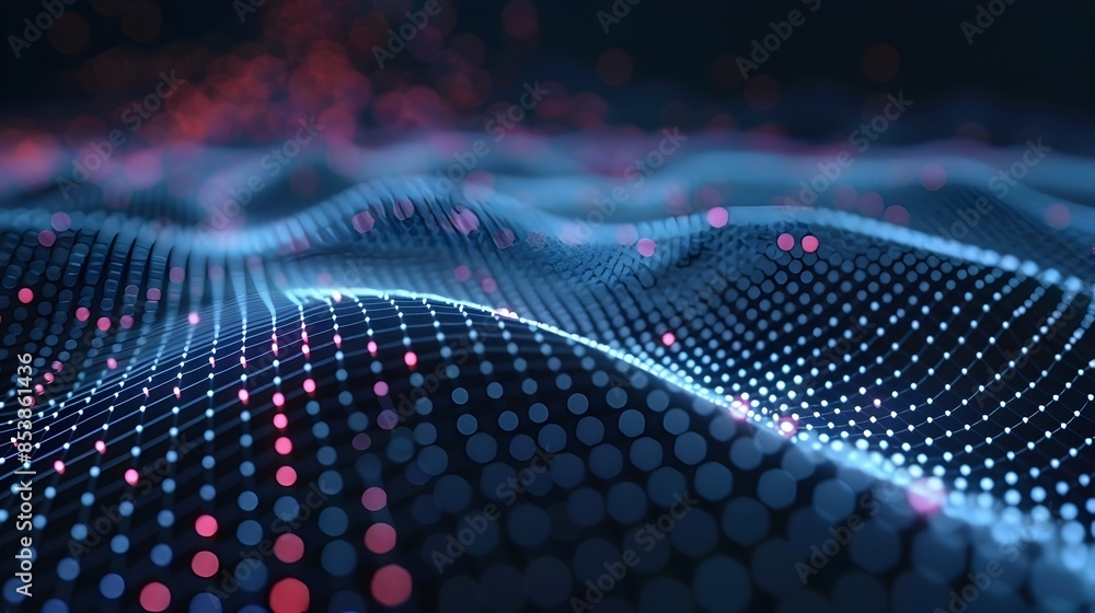 Aufkleber vibrant digital particle flow abstract technology background