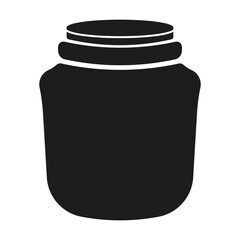 
Illustration showing a black glass jar icon on a white background