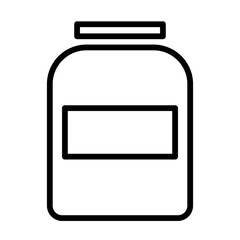 
Illustration showing a black glass jar icon on a white background
