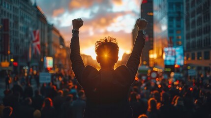 Political candidate waving to supporters from a campaign bus.