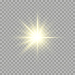Fototapeta premium Vector transparent sunlight special lens flare light effect. PNG. Vector illustration.