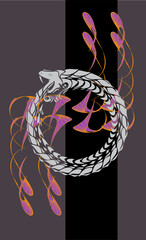 Tarot cards - back design. Ouroboros