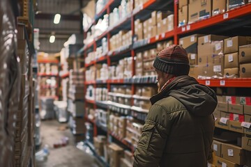Fototapeta premium Order Fulfillment in E-commerce Warehouse