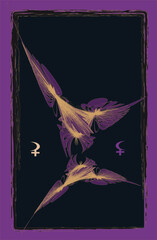 Tarot cards - back design. Lilith, Selena. Reverse side