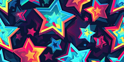 Obraz premium Vibrant Stars in a Dreamlike Abstract Sky