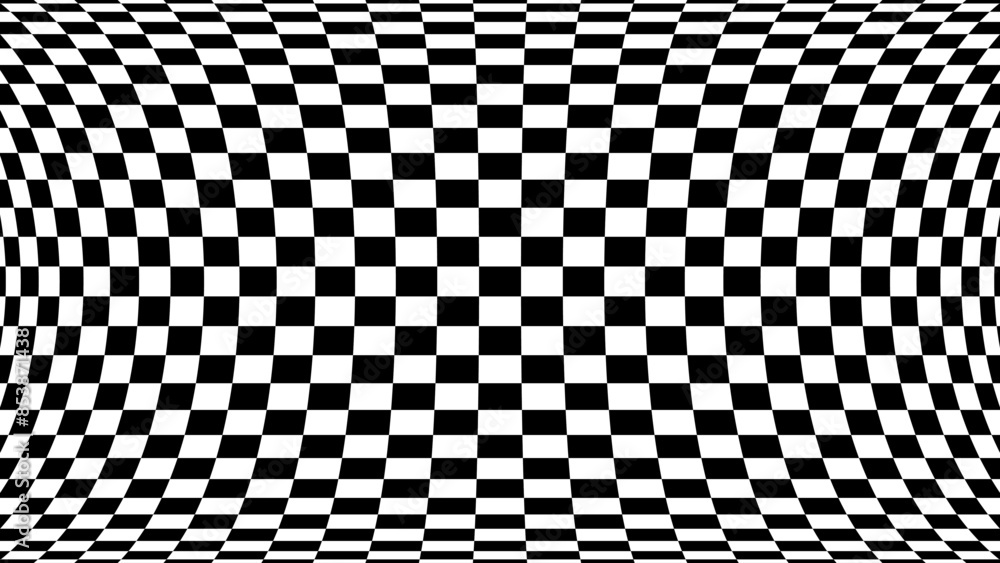 Aufkleber abstract black and white pattern with warped pixel grid. contrasty optical psychedelic illusion. opt