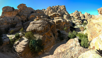 View at the canyon of small Petra in Jordan