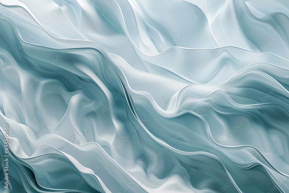 Poster a futuristic geometric background with textured, intricate 3d elements in blue and white. created us