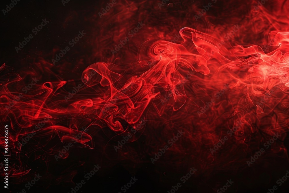Poster smoke on a black background with red clouds. abstract red smoke on a black background with red cloud