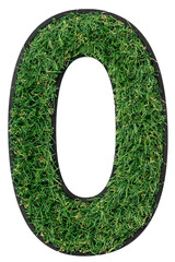 Letter O made of green grass isolated on white.