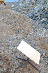 Dish of a satellite internet service at remote mining site in the Australian Outback, improving connectivity, safety and efficiency