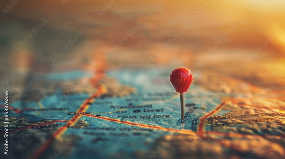 Aufkleber you need a route to find your way. the pin marks a location on the map with the route. adventure, di