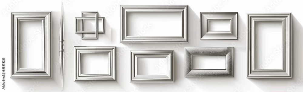 Poster mockup template for artwork design. perspective positions of many different angles. 3d rendering of 