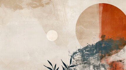 minimalist wabi sabi abstract background, copy and text space, 16:9