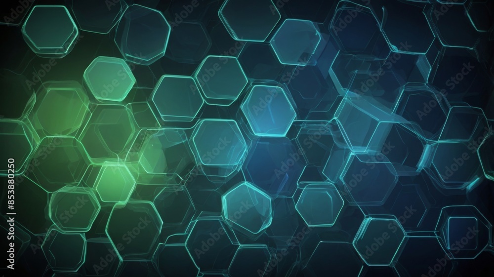 Poster abstract background with a hexagonal grid pattern, symbolizing data storage and transfer