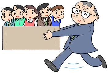 ビジネスのイラスト - 職場の仲間・経営者・従業員・チームワーク