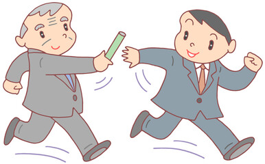 ビジネスのイラスト - 事業承継・代替わり・創業者・後継者