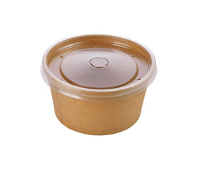 Paper food container on white background