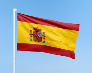 Waving flag. Spanish national flag illustration. Flag of Spain