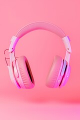 lavender-colored headphones with a sleek, modern design. The background is simple, focusing on the product