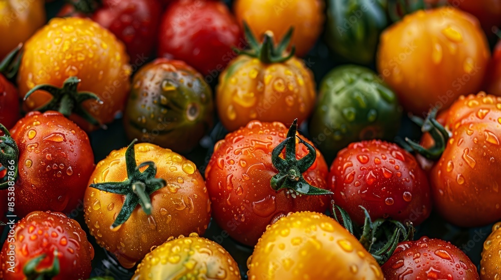 Sticker variety of tomato varieties , red , yellow, green