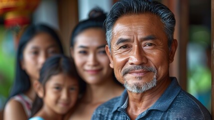 Fototapeta premium Malay family, husband, wife and daughter.
