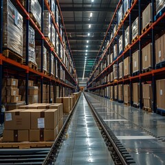 Fototapeta premium warehouse with shelves