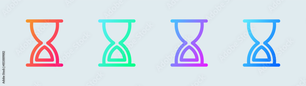 Poster timer line icon in gradient colors. countdown signs vector illustration.