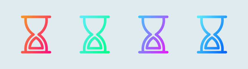 Timer line icon in gradient colors. Countdown signs vector illustration.