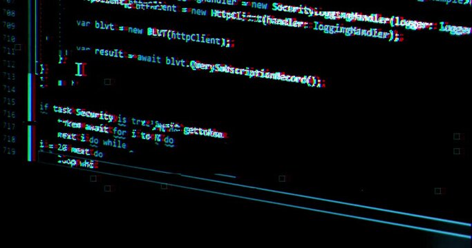 hacker programmer writes malicious code on laptop, cyber security concept